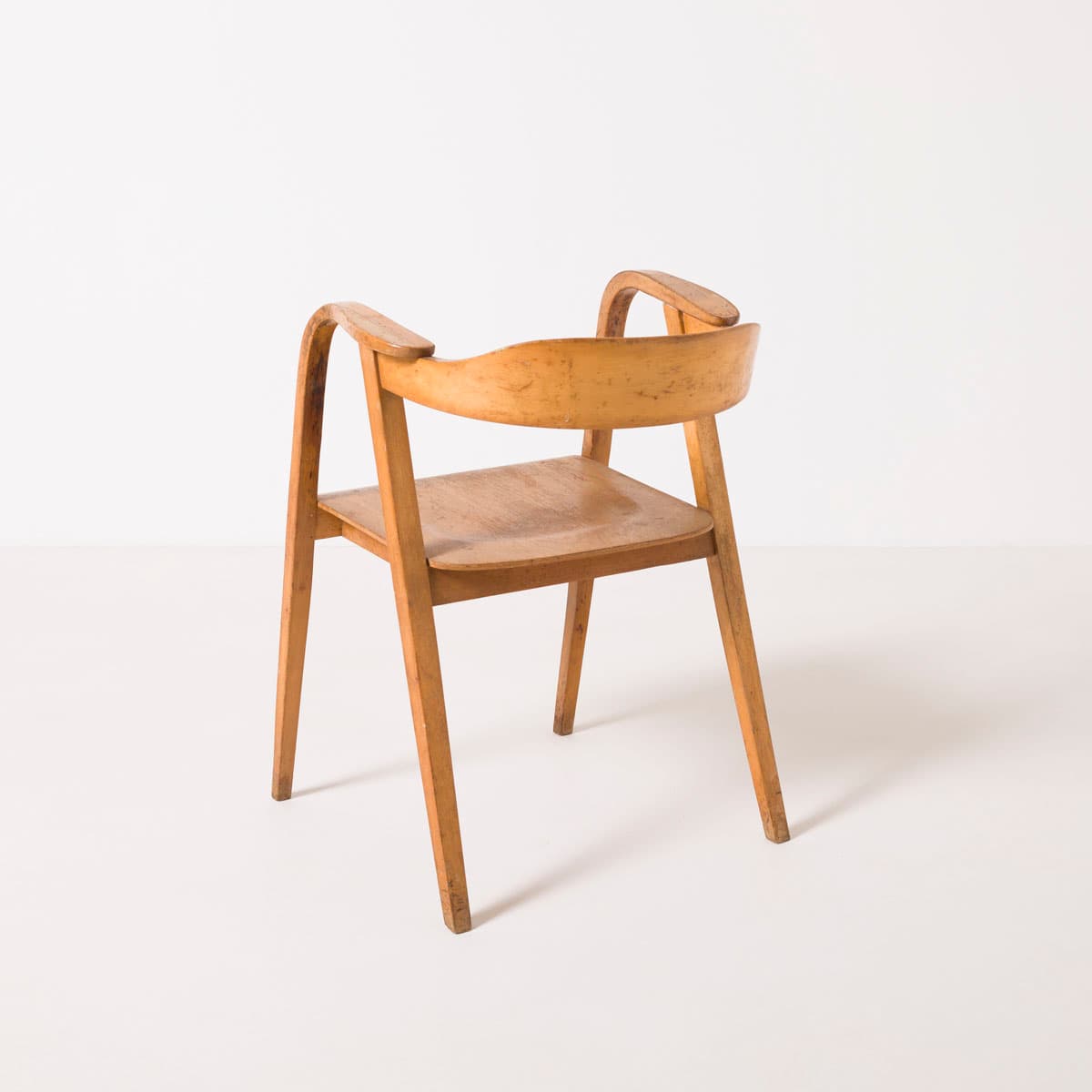 Lounge chair, bent plywood, light brown, by M. Sigmund, Poland, 1960s. - 187480
