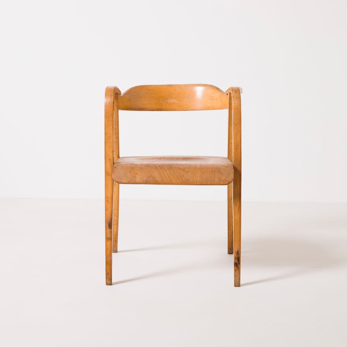 Lounge chair, bent plywood, light brown, by M. Sigmund, Poland, 1960s. - 187484