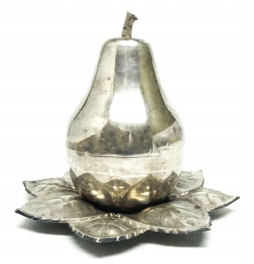 Cukiernica Art Deco, mosiądz srebrzony, Polska, lata 20. - 187523