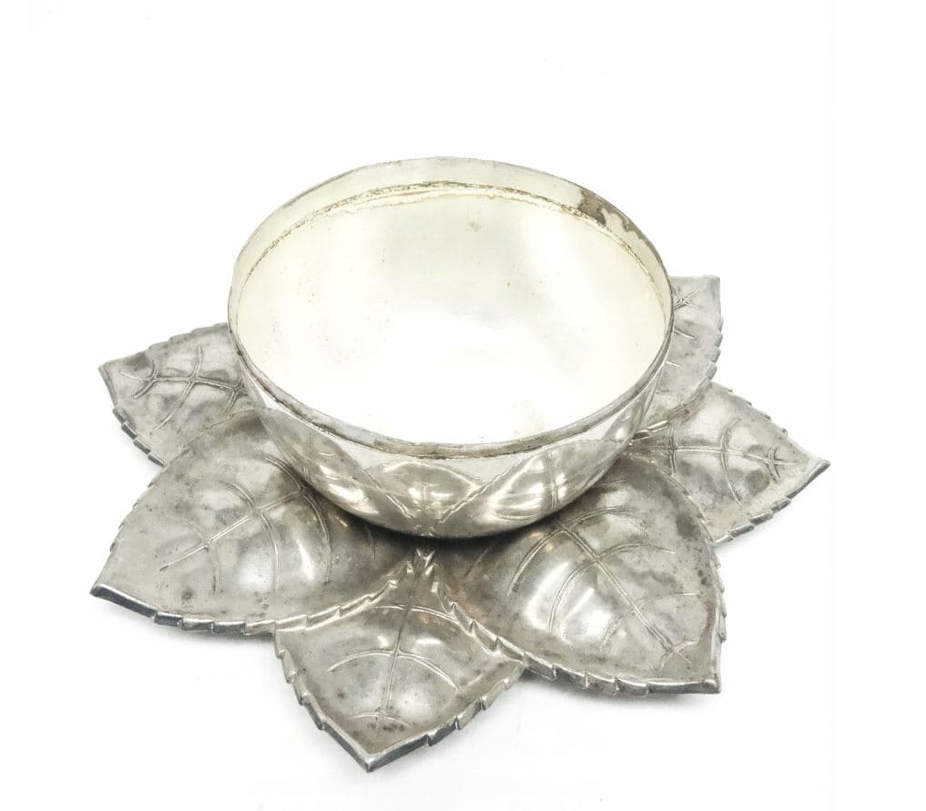 Cukiernica Art Deco, mosiądz srebrzony, Polska, lata 20. - 187524