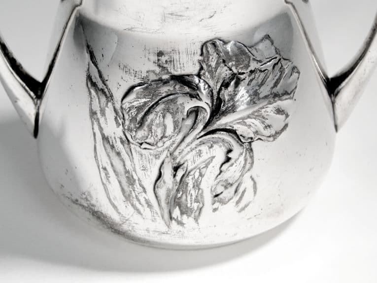 Art Nouveau sugar bowl, silver-plated brass, Poland, 1920s. - 187542