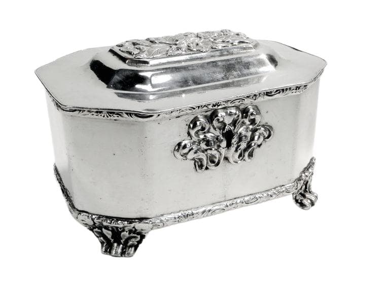 Sugar bowl, Biedermeier, silver-plated copper, Fraget, Poland, 19th c.
