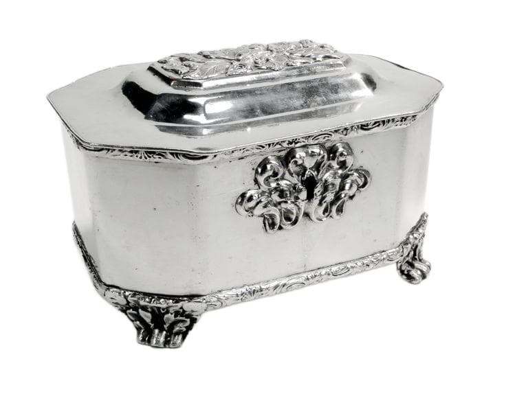 Sugar bowl, Biedermeier, silver-plated copper, Fraget, Poland, 19th c. - 192981