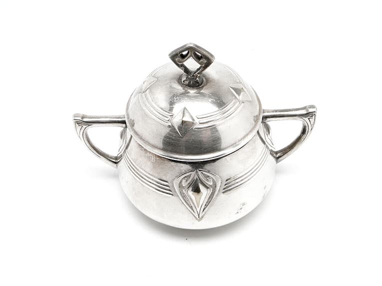 Art Nouveau sugar bowl, silver-plated brass, WMF, Germany, early 20th c. - 187685