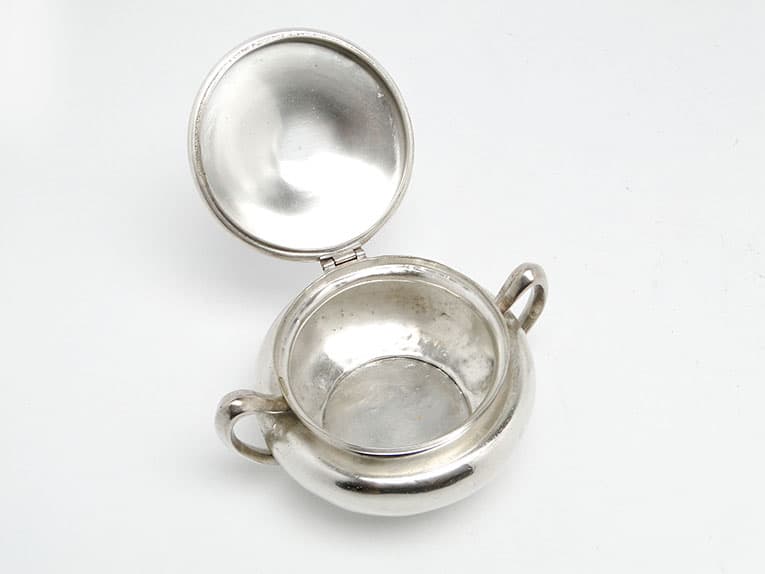 Cukiernica Art Nouveau, mosiądz srebrzony, Norblin, Polska, lata 20. - 187714