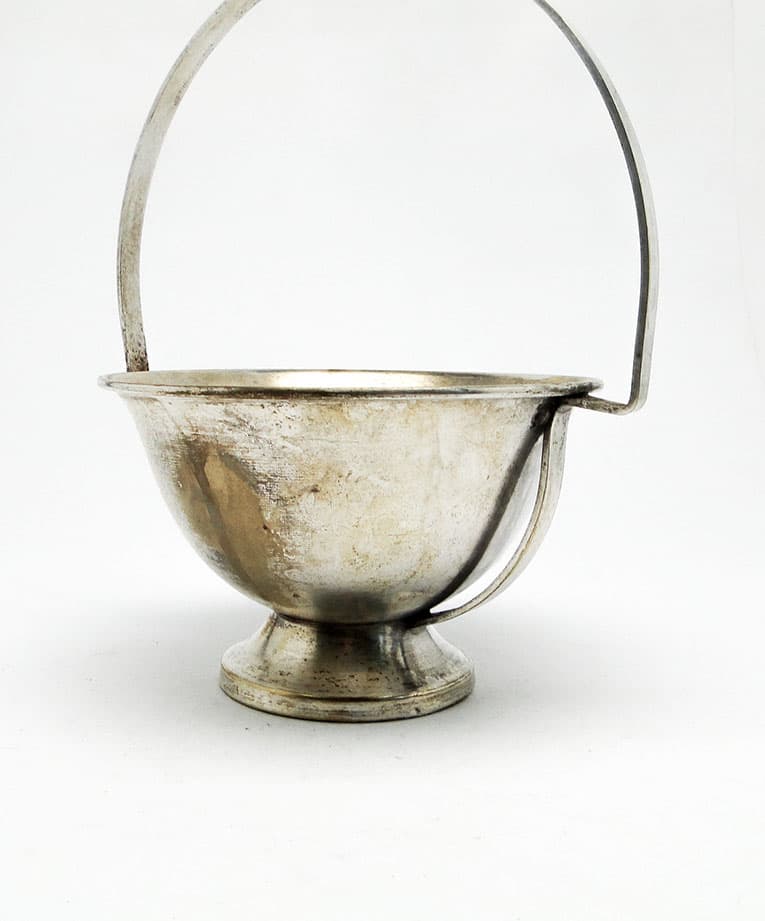 Art Deco sugar bowl, silver-plated brass, Poland, 1920s. - 187735