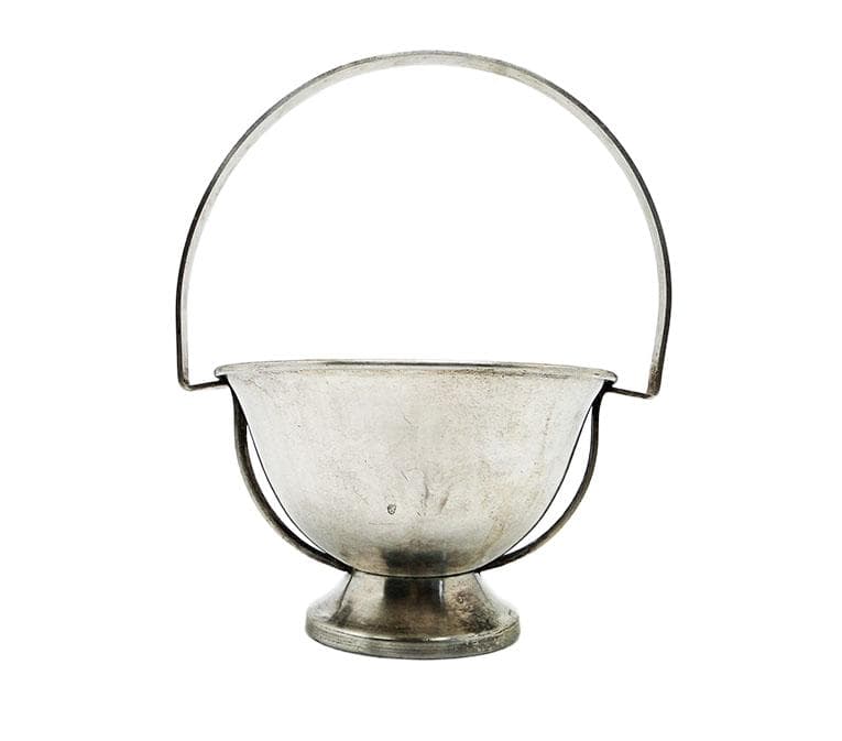 Art Deco sugar bowl, silver-plated brass, Poland, 1920s. - 192928