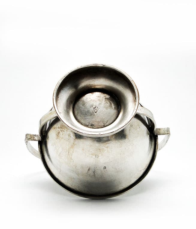 Art Deco sugar bowl, silver-plated brass, Poland, 1920s. - 187740