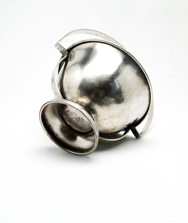 Art Deco sugar bowl, silver-plated brass, Poland, 1920s. - 187737