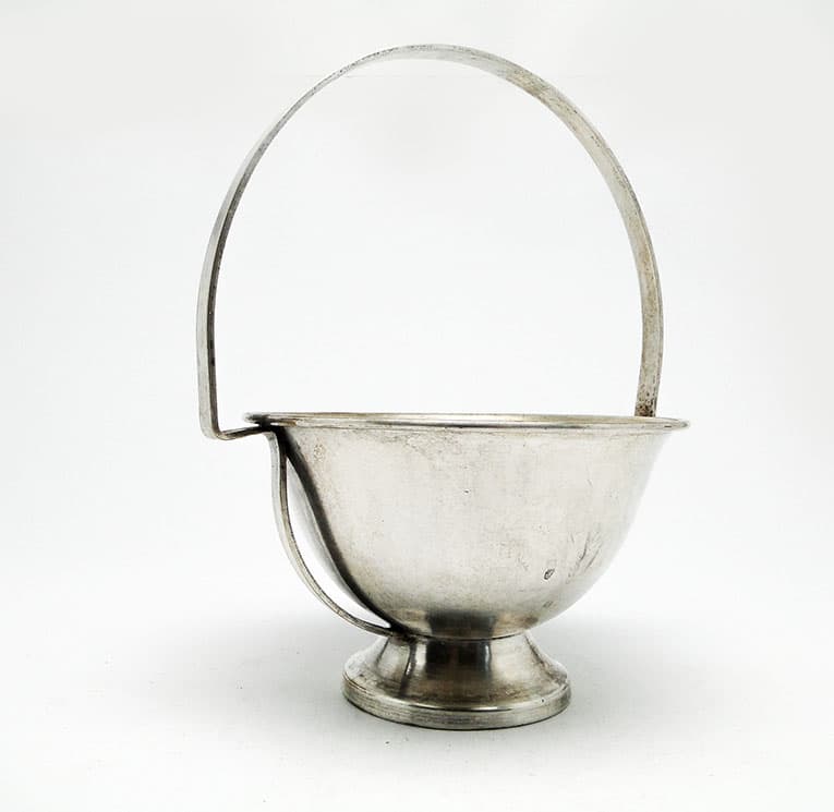 Art Deco sugar bowl, silver-plated brass, Poland, 1920s. - 187734