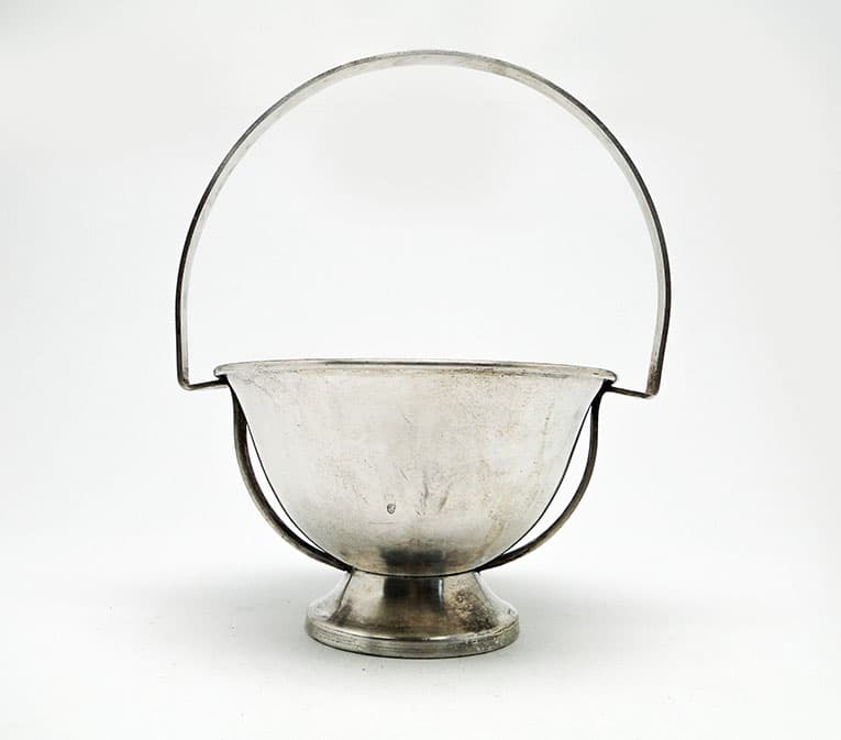 Art Deco sugar bowl, silver-plated brass, Poland, 1920s. - 187733