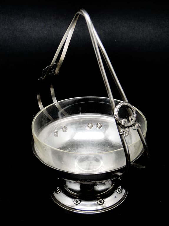 Art Nouveau sugar bowl, silver-plated brass, Poland, 1930s. - 187781