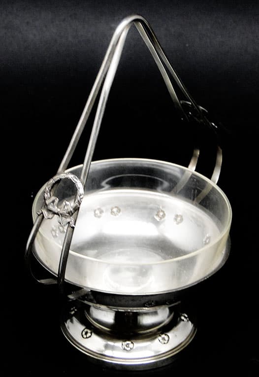 Art Nouveau sugar bowl, silver-plated brass, Poland, 1930s. - 187775