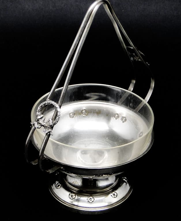 Art Nouveau sugar bowl, silver-plated brass, Poland, 1930s. - 187774