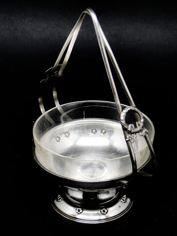Art Nouveau sugar bowl, silver-plated brass, Poland, 1930s. - 187780