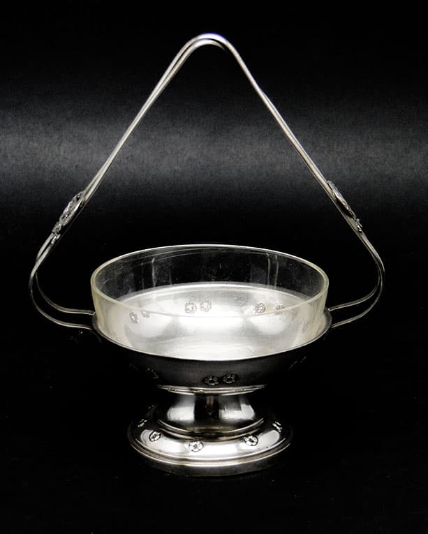 Art Nouveau sugar bowl, silver-plated brass, Poland, 1930s. - 187773