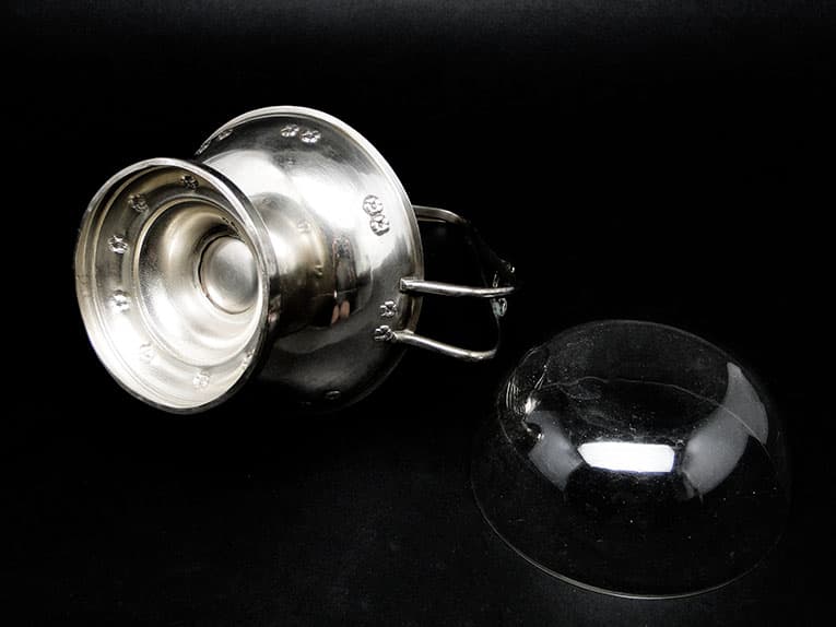 Art Nouveau sugar bowl, silver-plated brass, Poland, 1930s. - 187779