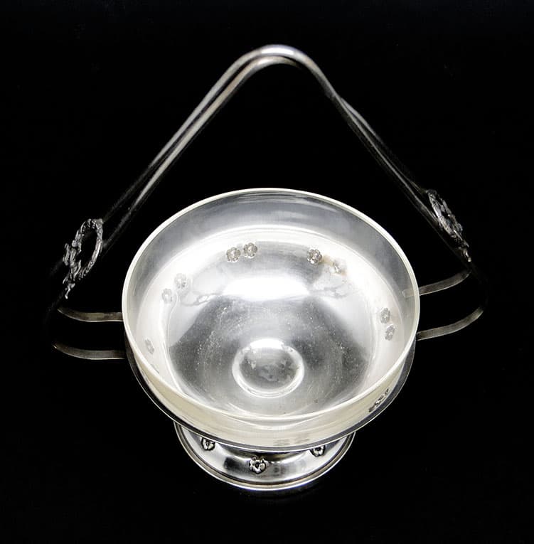 Art Nouveau sugar bowl, silver-plated brass, Poland, 1930s. - 187778