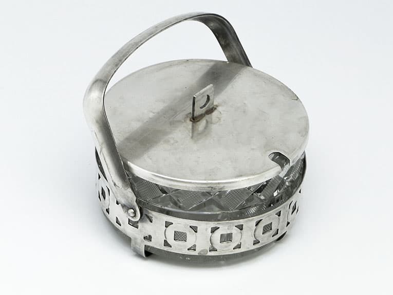 Cukiernica, postmodernizm, szkło, mosiądz srebrzony, Polska, lata 70. - 187830