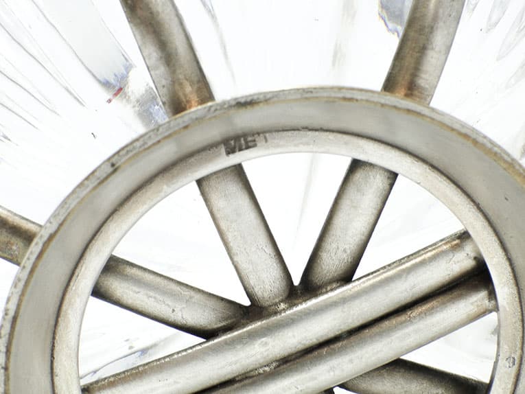 Sugar bowl, new look postmodernism, silver-plated brass glass, Poland, 1970s. - 187845