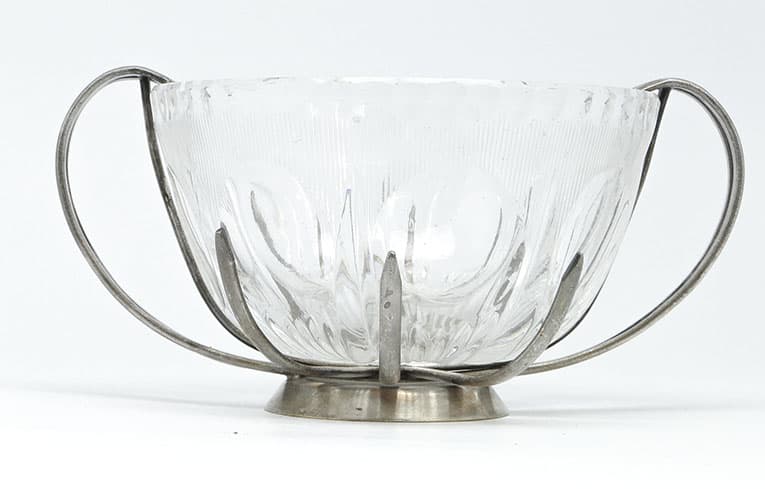 Sugar bowl, new look postmodernism, silver-plated brass glass, Poland, 1970s. - 187843