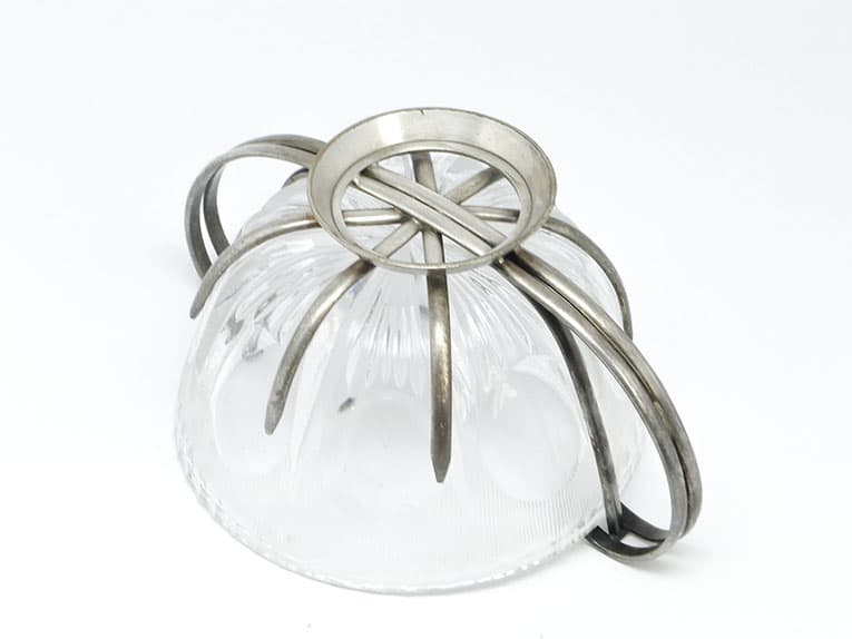 Sugar bowl, new look postmodernism, silver-plated brass glass, Poland, 1970s. - 187846