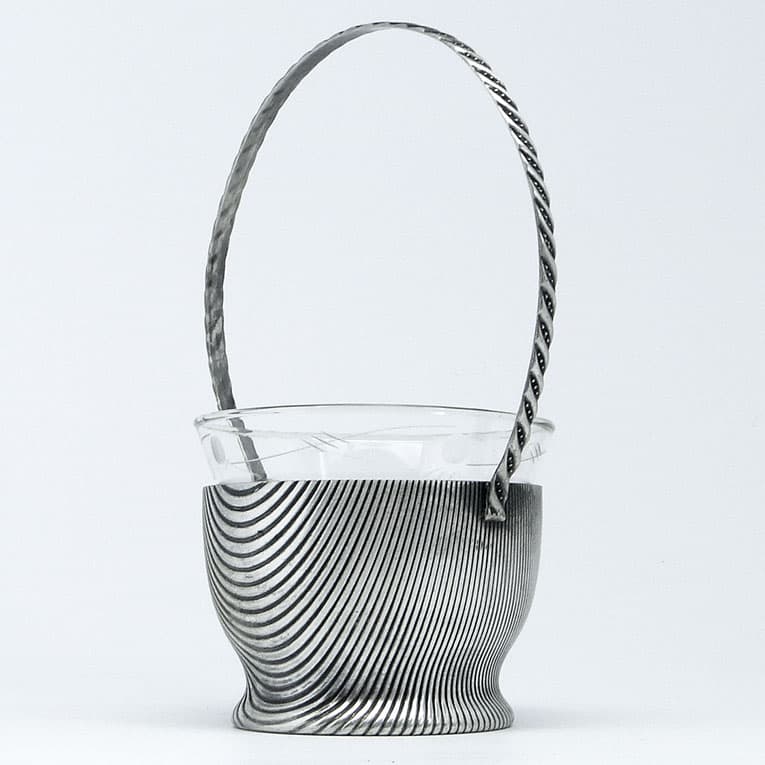 Cukiernica Art Deco, mosiądz srebrzony, Szandrik, Węgry, lata 30. - 187905