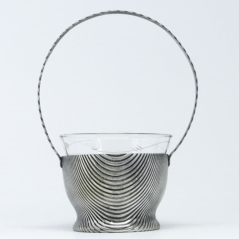 Cukiernica Art Deco, mosiądz srebrzony, Szandrik, Węgry, lata 30. - 187903