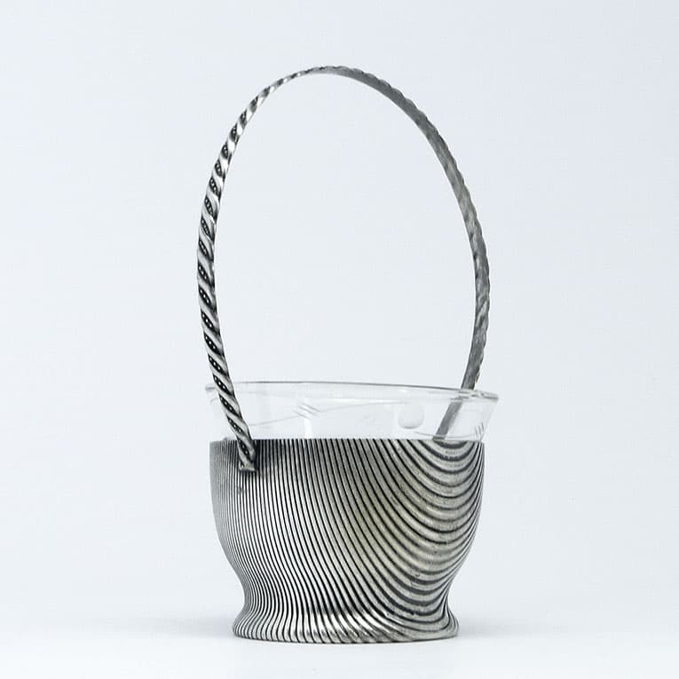 Cukiernica Art Deco, mosiądz srebrzony, Szandrik, Węgry, lata 30. - 187904