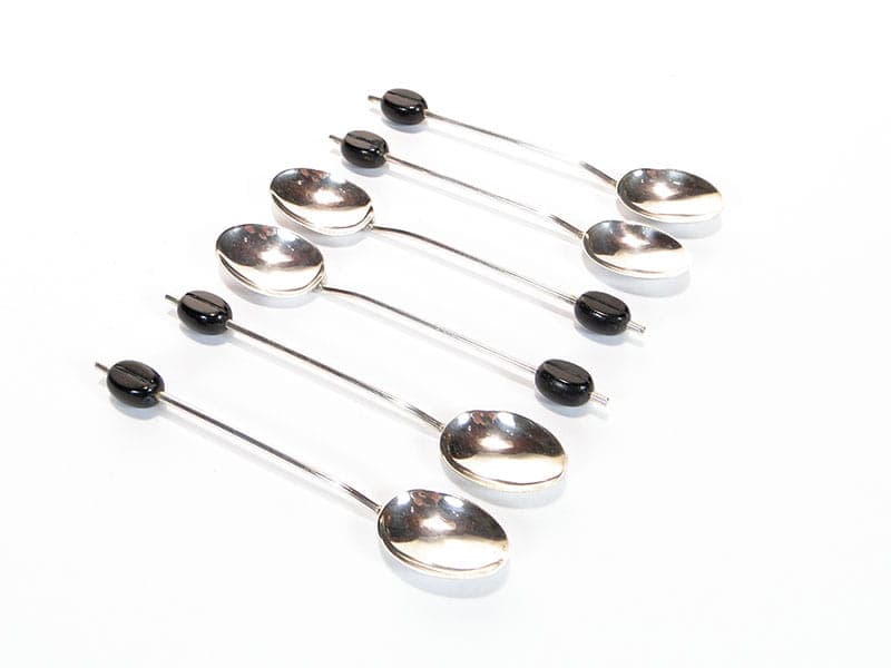 Coffee Spoon Set Art Deco, silver, black bakelite, United Kingdom, 1930s. - 187893