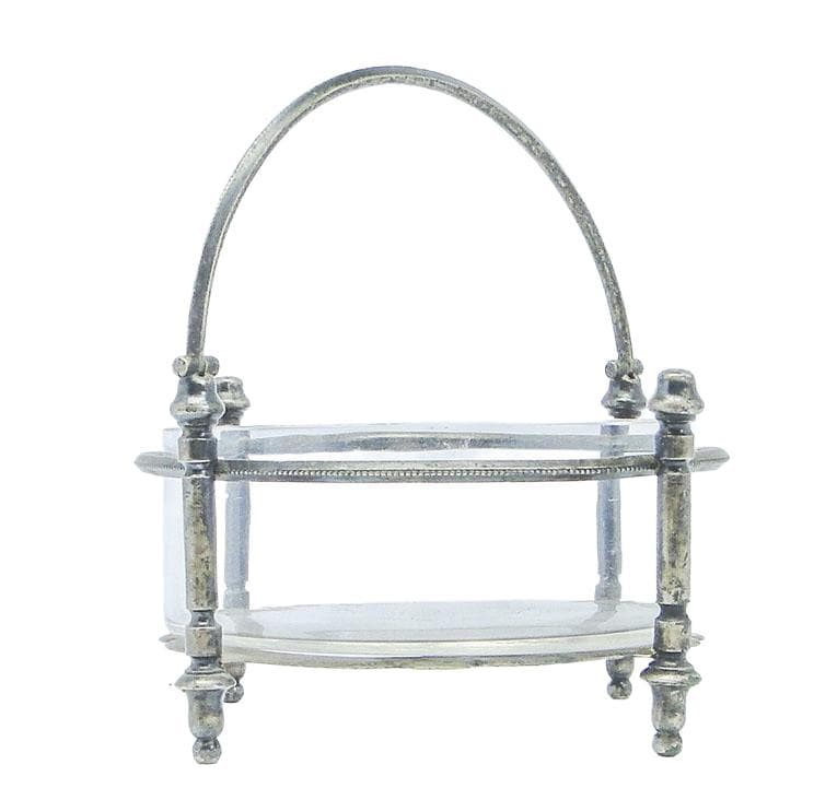 Eclectic sugar bowl, glass, silver-plated brass, Bracia Henneberg, Poland, 1920s.