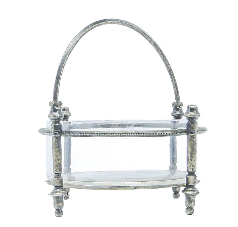 Eclectic sugar bowl, glass, silver-plated brass, Bracia Henneberg, Poland, 1920s. - 193083