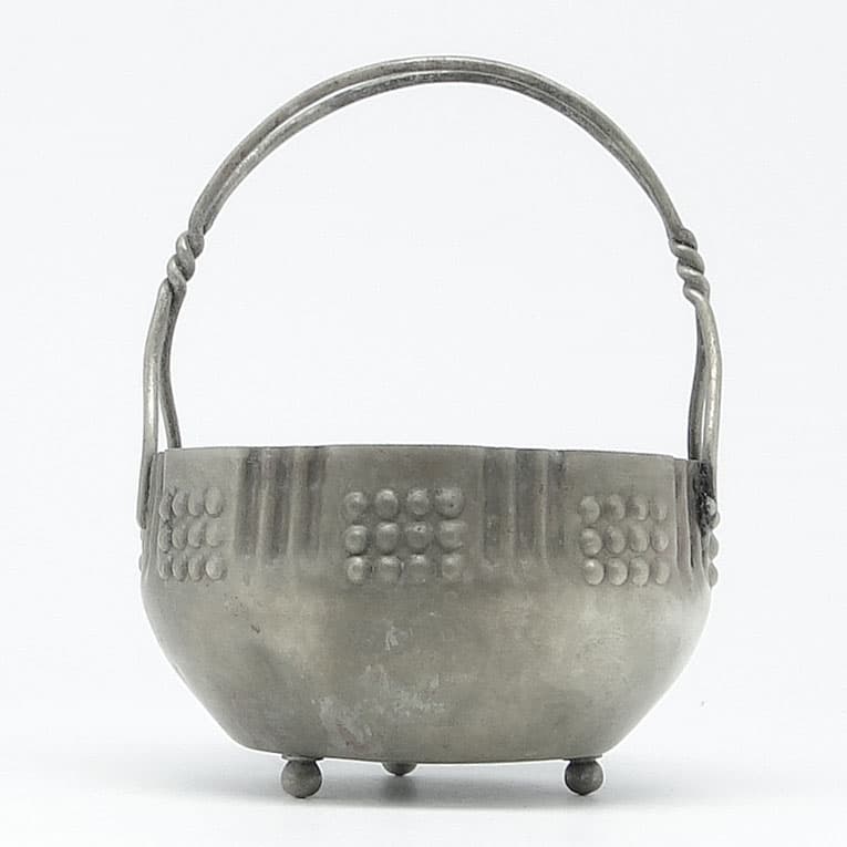 Art Deco sugar bowl, silver-plated brass, Poland, 1920s. - 187986