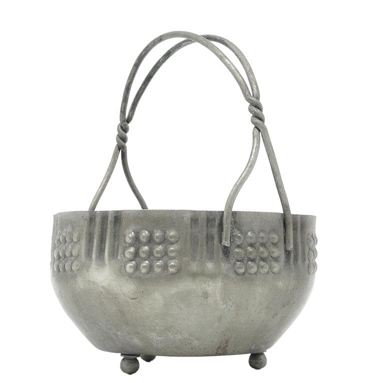 Art Deco sugar bowl, silver-plated brass, Poland, 1920s.