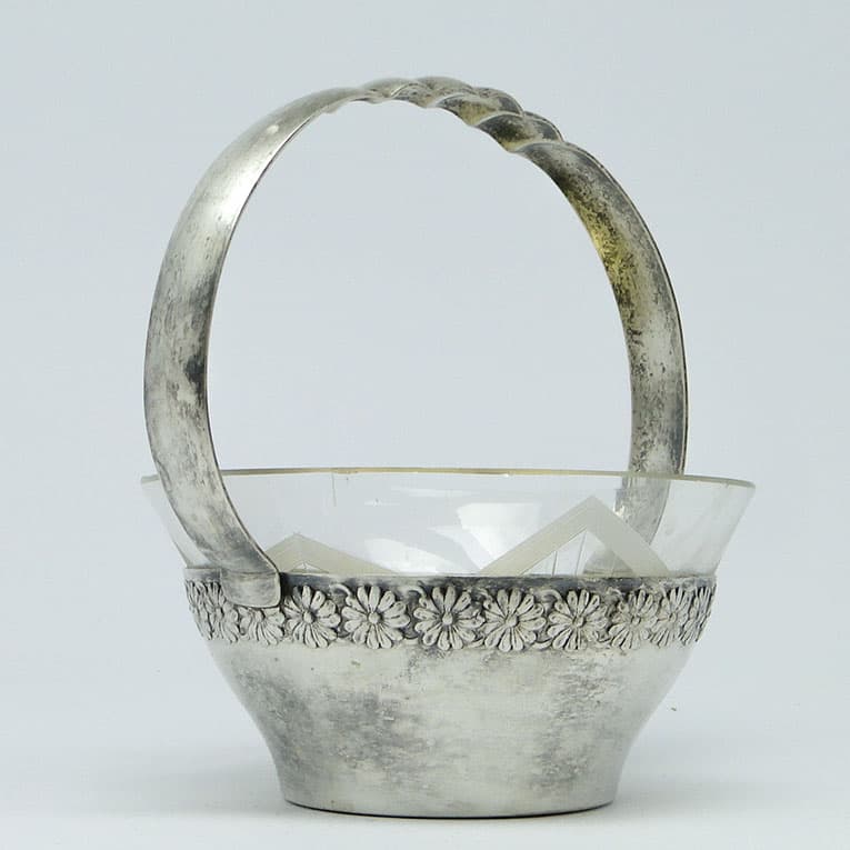 Cukiernica Secesja, mosiądz srebrzony, Szandrik, Austria, początek XX w. - 187996