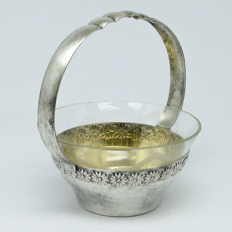 Cukiernica Secesja, mosiądz srebrzony, Szandrik, Austria, początek XX w. - 187997