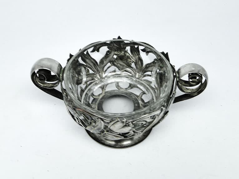 Sugar bowl, Postmodernism, silver-plated brass, HEFRA, Poland, 1970s. - 188034