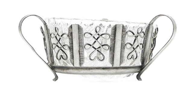 Postmodernism sugar bowl, silver-plated brass, HEFRA, Poland, 1970s. - DIMENSION