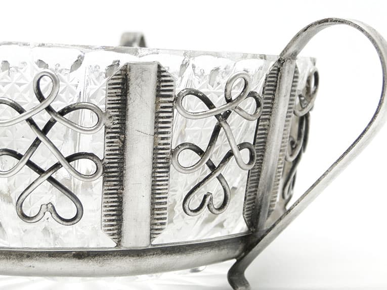 Postmodernism sugar bowl, silver-plated brass, HEFRA, Poland, 1970s. - 188100