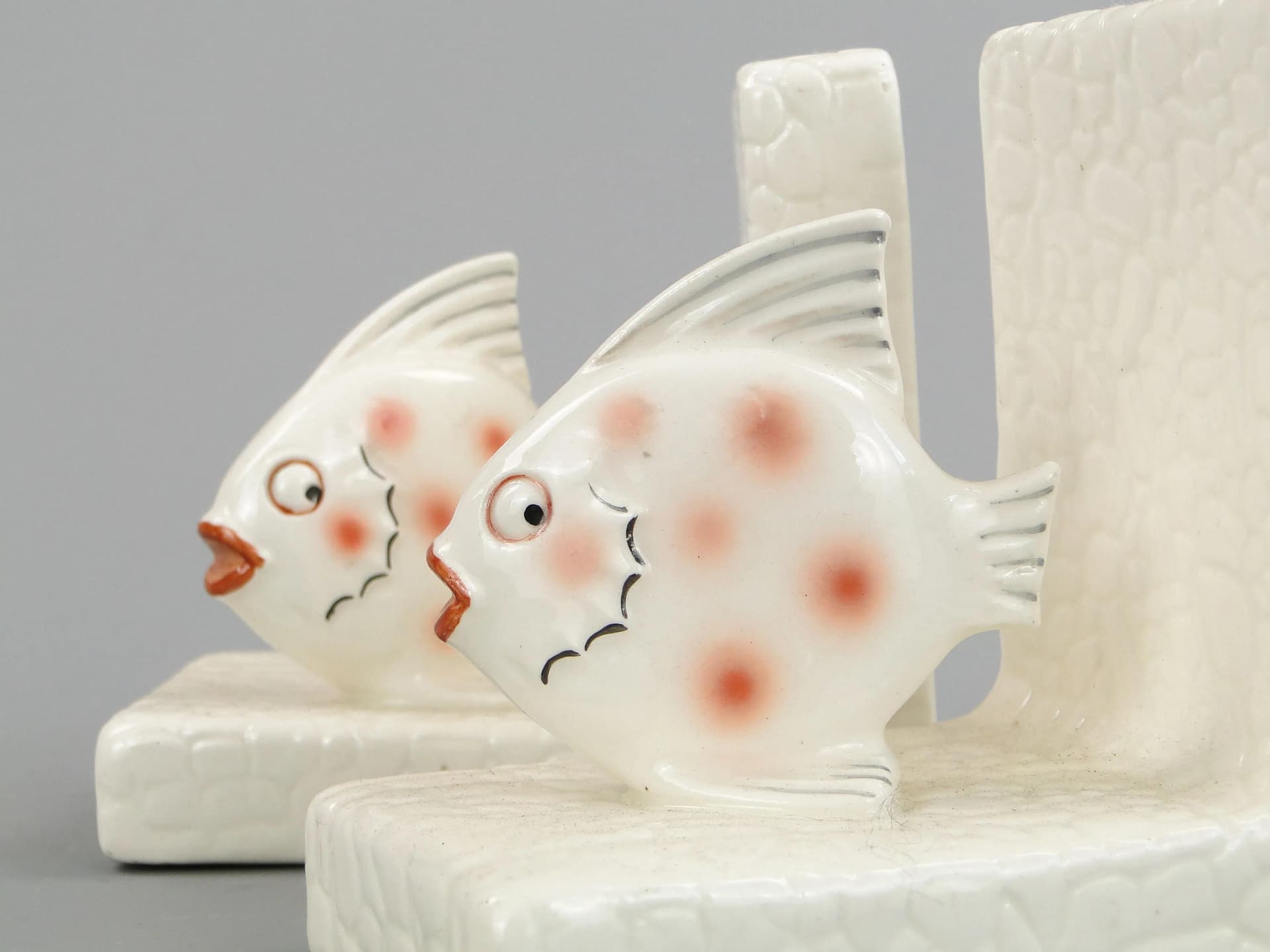 Para podpórek do książek, Art déco, porcelana ivory white, Ditmar Urbach, Czechosłowacja, lata 20. - 13130