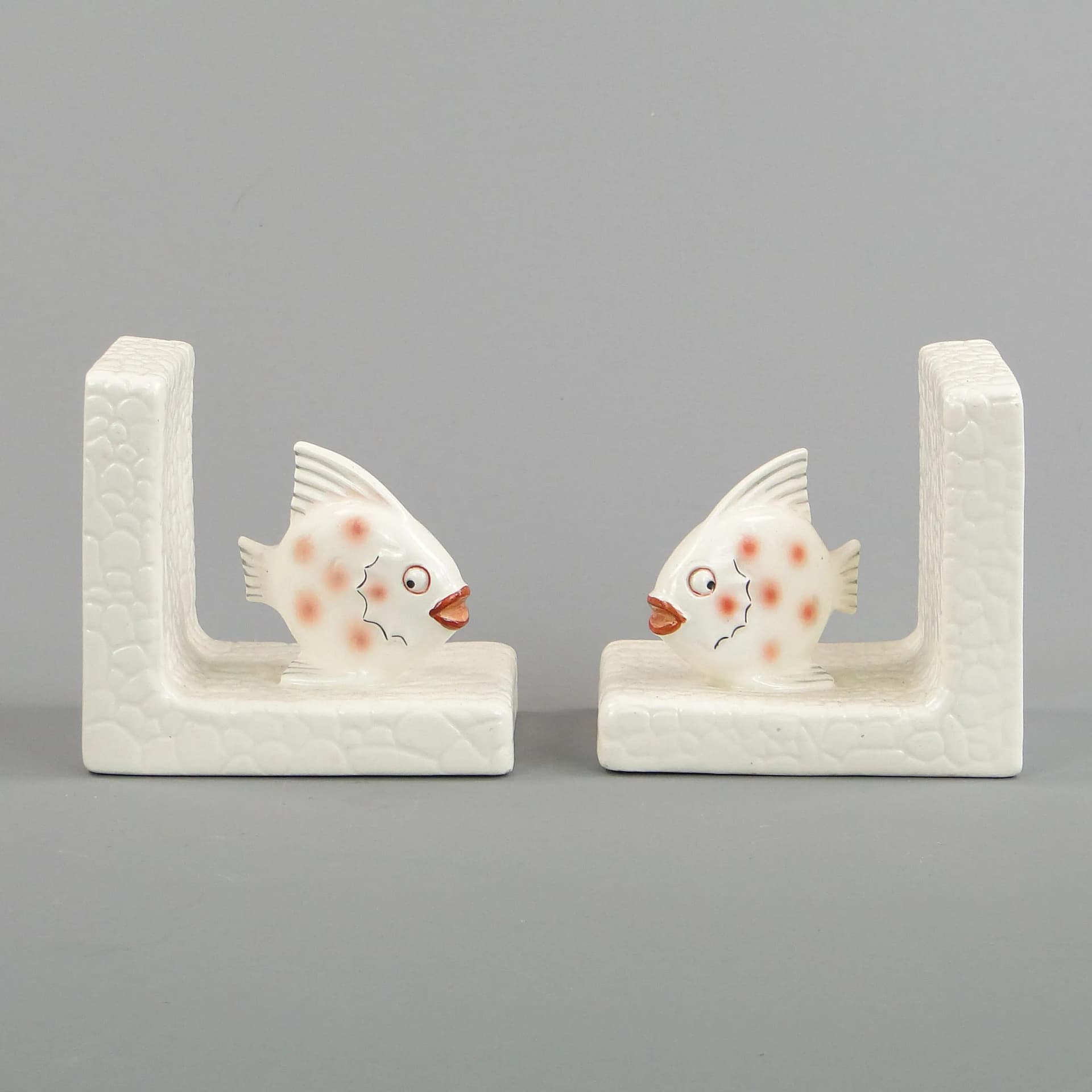 Para podpórek do książek, Art déco, porcelana ivory white, Ditmar Urbach, Czechosłowacja, lata 20. - 13124