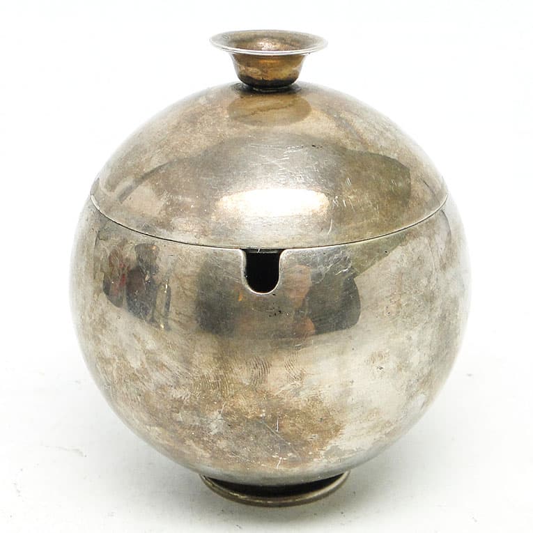 Cukiernica mid-century modern, mosiądz srebrzony, HEFRA, Polska, lata 60. - 188163