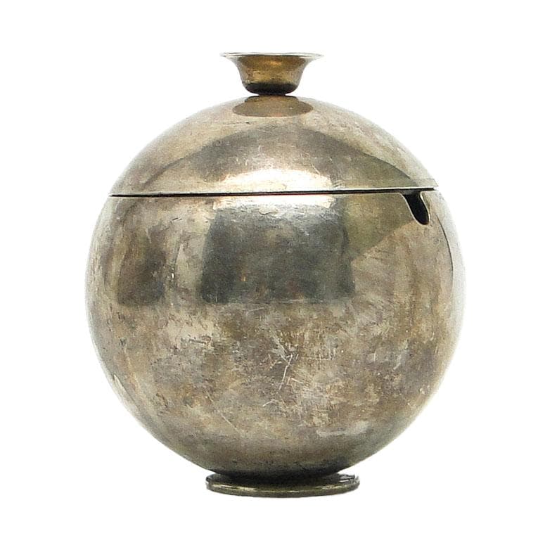 Cukiernica mid-century modern, mosiądz srebrzony, HEFRA, Polska, lata 60.