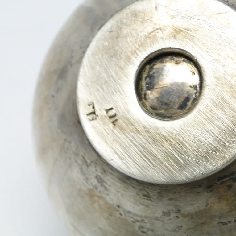 Cukiernica mid-century modern, mosiądz srebrzony, HEFRA, Polska, lata 60. - 188161