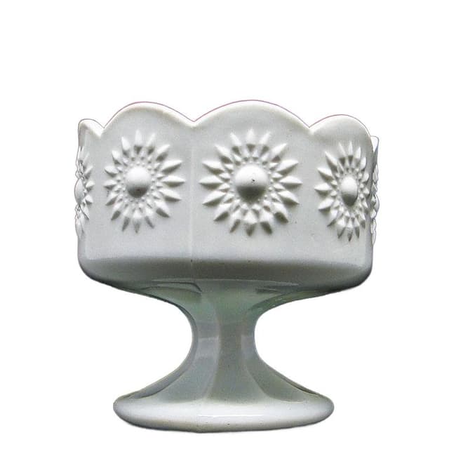 Postmodernism sugar bowl, pressed glass, Ząbkowice, Poland, 1970s. - DIMENSION