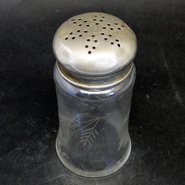 Cukiernica do cukru pudru, Art Nouveau, szkło prasowane, mosiądz srebrzony, Szwecja, lata 20. - 188209