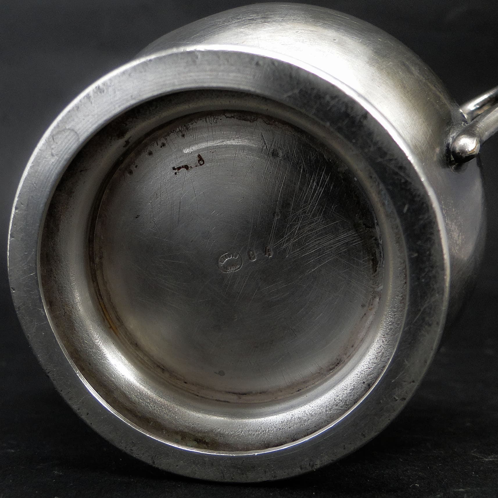 Art Deco sugar bowl, silver-plated brass, Poland, 1950s. - 188241