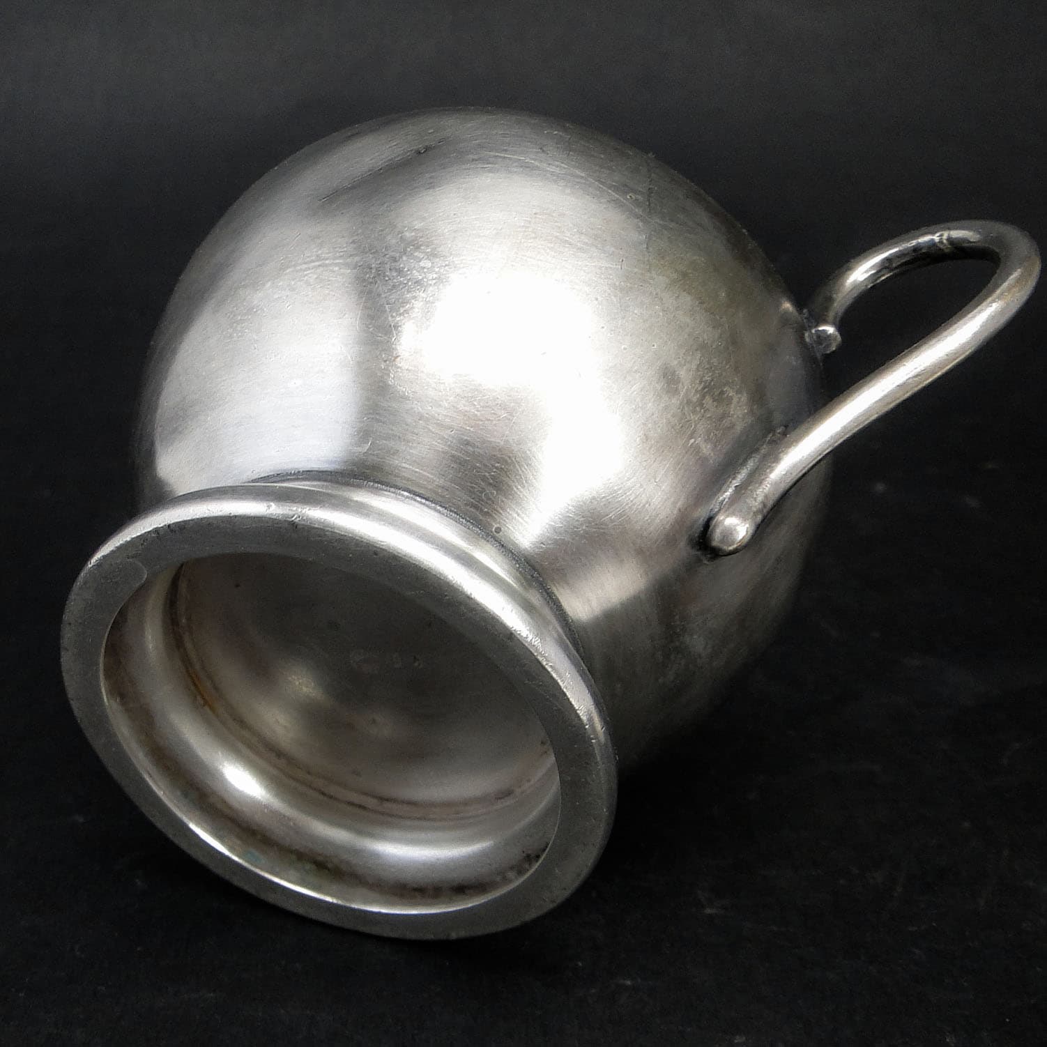 Art Deco sugar bowl, silver-plated brass, Poland, 1950s. - 188240