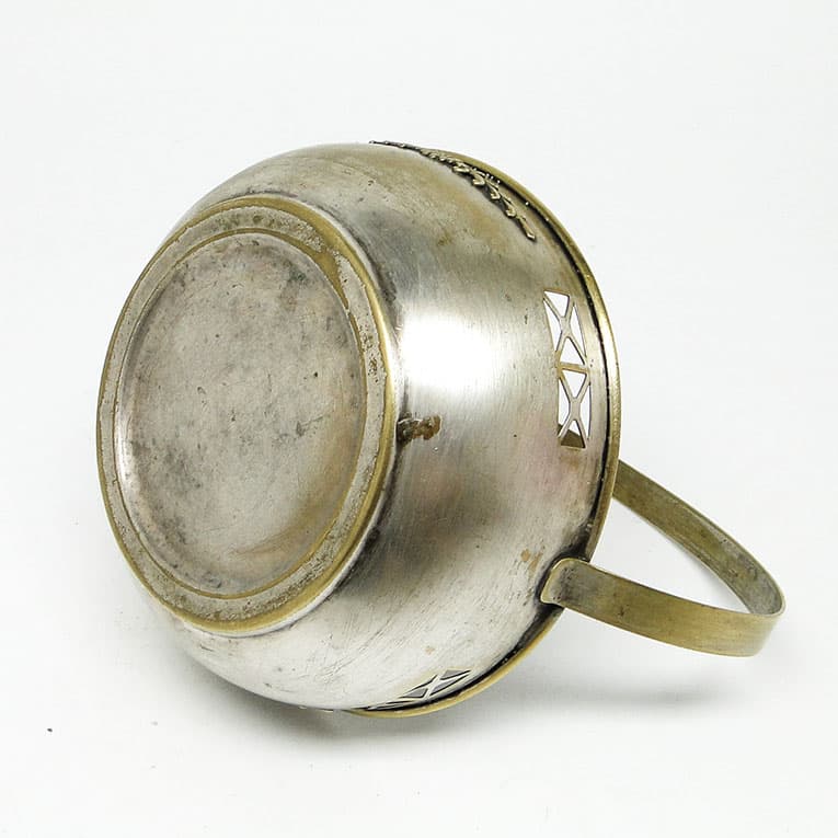 Cukiernica koszyczkowa Secesja, mosiądz srebrzony, Austria, lata 20. - 188251