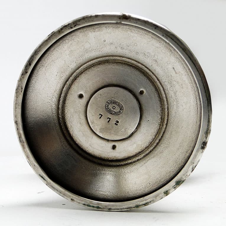 Cukiernica Art Deco, mosiądz srebrzony, kryształ, Polska, lata 30. - 188281